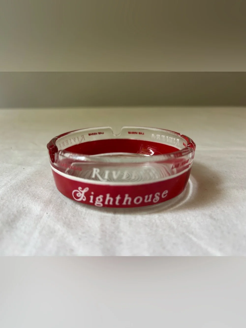 Set of 4 vintage Riviera Vegas Glass Ashtrays